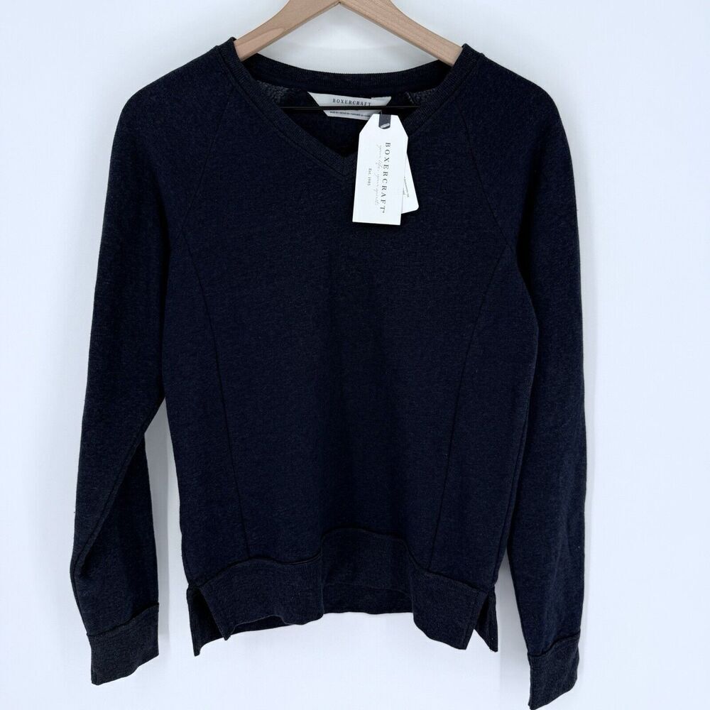 Boxercraft Ladies Travel V Neck Pullover Sweater Navy Blue Size Small Nwt
